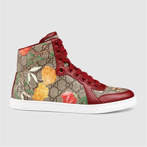 gucci high top floral|gucci high tops women's.